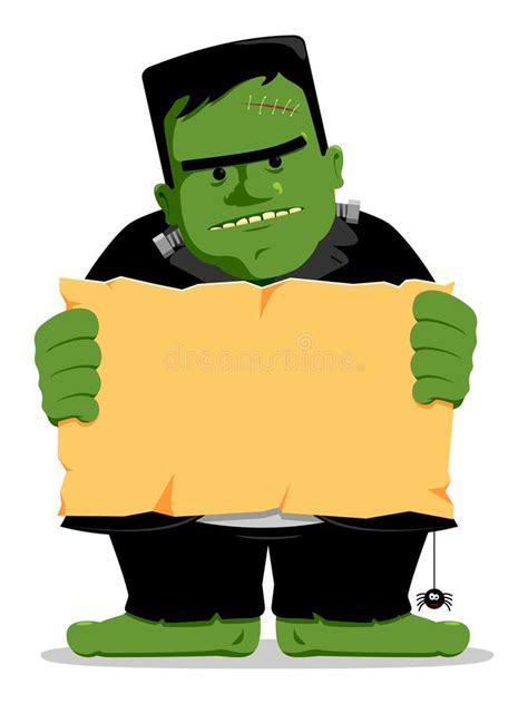 Frankenstein Halloween With Sign Stock Vector Image