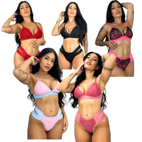 Kit Conjunto Feminino De Lingerie Sem Bojo Sem Aro E Calcinha De