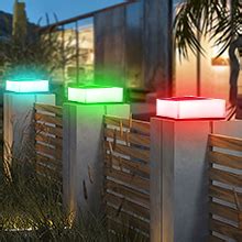 Ilikepow Pack Solar Post Lights Rgb Changing Outdoor Post Cap Light