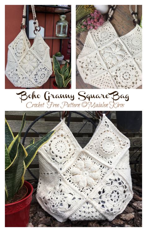 Boho Granny Square Bag Crochet Free Pattern Crochet And Knitting