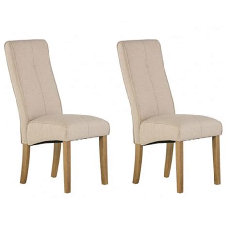 Denwar Natural Fabric Dining Chair In A Pair Furniture In Fashion