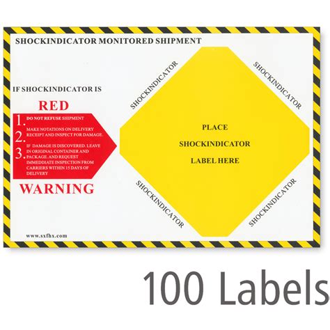 Shock Indicator Companion Label - Pack of 100 Labels, SKU - LB-2041