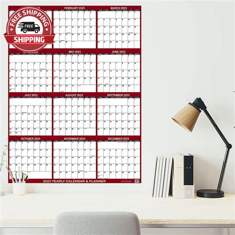 24 X 36 Swiftglimpse 2024 Wall Calendar Erasable Large Wet Dry