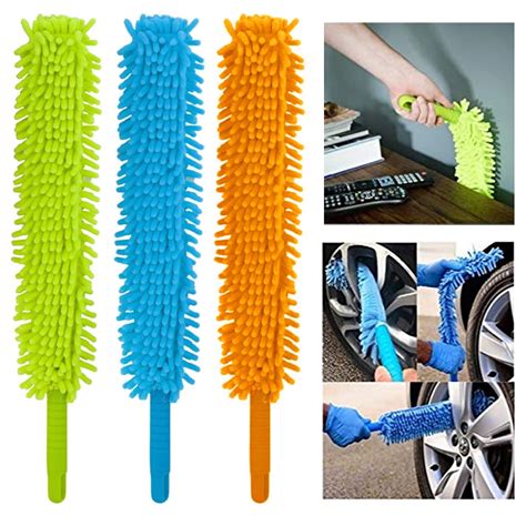 1 X Long Microfiber Duster Bendable Flexible Cleaning Brush Dust Cleaner Handle