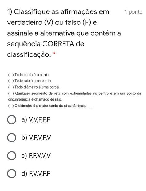 V Para Verdadeiro E F Para Falso Librain