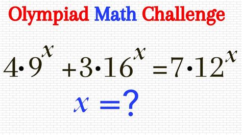 A Nice Exponential Problem Olympiad Math Challenge Youtube