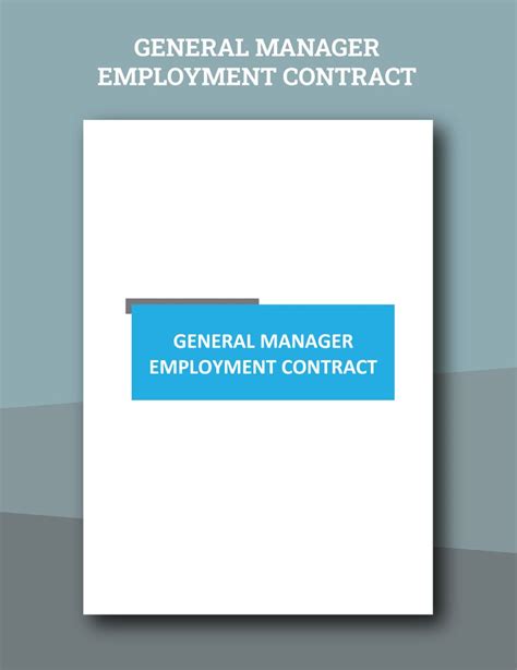 General Manager Employment Contract Template