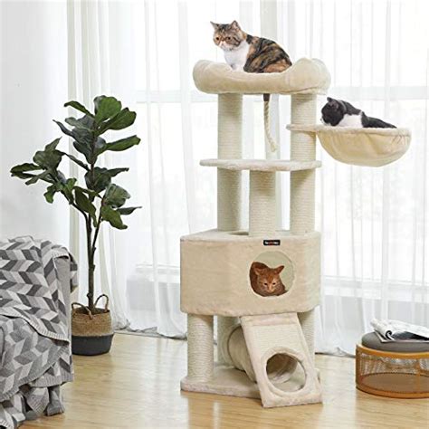 Feandrea Cat Tree Large Cat Tower With Fluffy Plush Perch Cat Condo