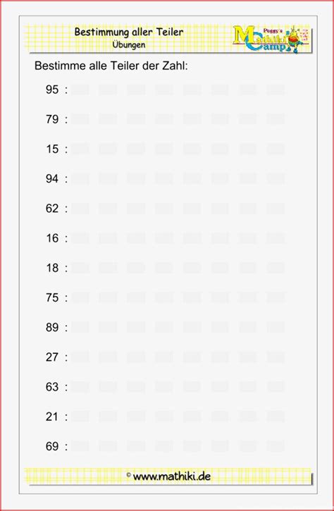 Mathe 4 Klasse Teiler Und Vielfache Arbeitsblatt 8 Tipps Nur Für Sie