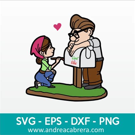 Carl y Ellie pintando el buzón archivo vectorial SVG DXF EPS PNG