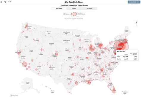 The New York Times: Mapping COVID-19 cases and deaths in the United ...