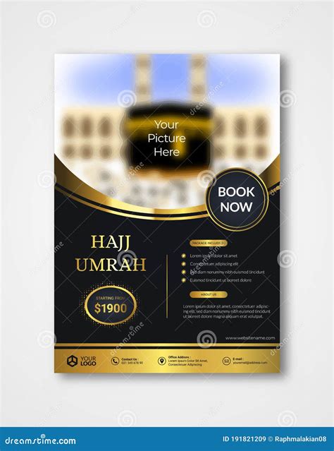 Luxury Hajj Mabroor Poster Flyer Social Media Post Template With