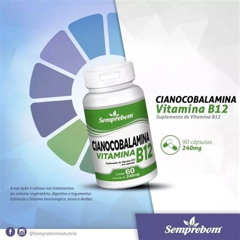 VITAMINA B12 CIANOCOBALAMINA 240MG 60 CAPSULAS Shopee Brasil