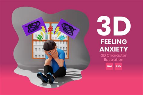 Feeling Anxiety 3D Character Graphic by imoogigraphic · Creative Fabrica