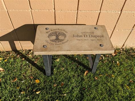 Custom Engraved Memorial Bench Measures 2375 L X 1175 W X 165 H