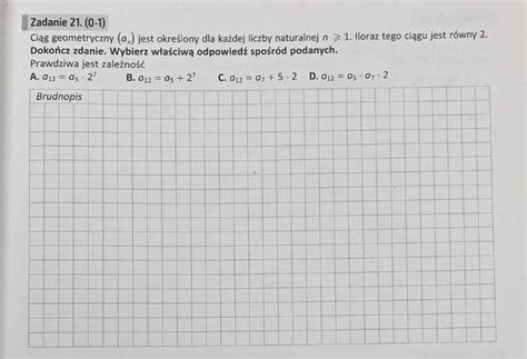 Czy Kto Potrafi Zrobi Te Zadanie Ci G Geometryczny Brainly Pl