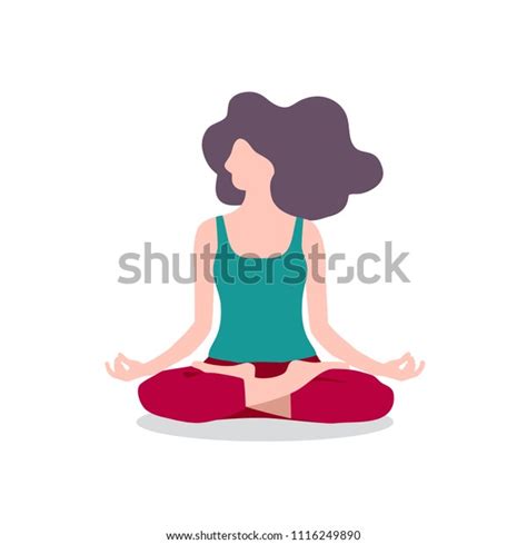 Yoga Girl Lotus Position Young Woman Stock Vector Royalty Free