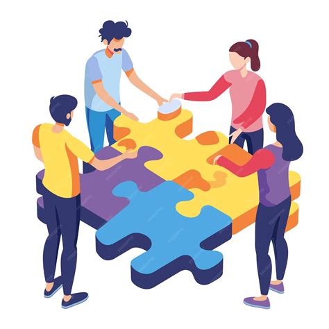 actively fitting  pieces   complete  puzzle premium