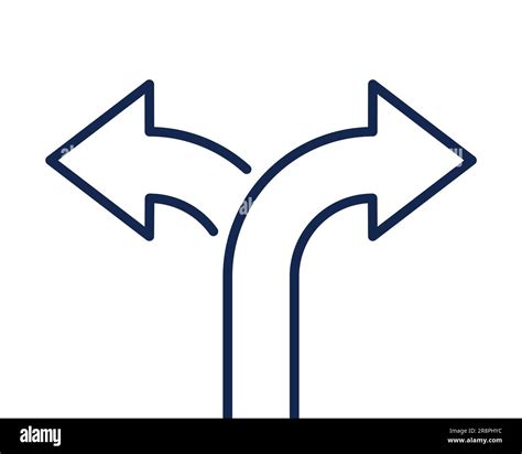 Two Arrow Double Direction Option Way Fork Path Two Pathway Multi