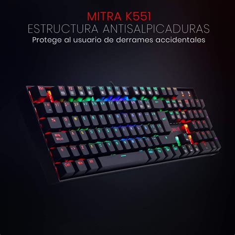 Redragon Mitra K Teclado Rgb Switch Red Black