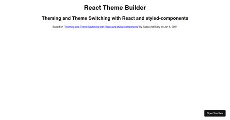 React Theme Builder Codesandbox