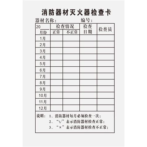 消防检查卡灭火器检查记录卡消火栓巡查点登记卡标签防潮防水卡套 阿里巴巴