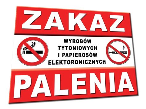 TABLICZKA ZAKAZ PALENIA E PAPIEROSÓW 90x70 znak 7286845508