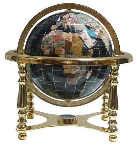 Globo Terrestre De Oficina 33 Cm Negro 4 Pies Dorado Gemmoglobe 4pb 33