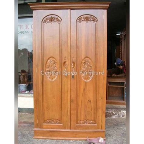 Jual Lemari Pakaian Mawar 2 Pintu Ukir Kayu Jati Almari Ukiran Asli