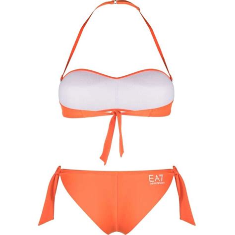 Ea Emporio Armani Bikini Con Scollo All Americana Arancione Stileo It