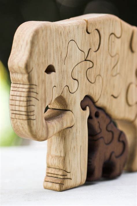 Wooden Puzzle Elephant Puzzle Wooden Toy Wood Puzzle For Etsy