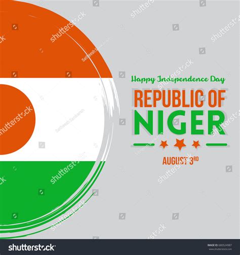 Niger Independence Day Celebration Wishes Greeting Stock Vector