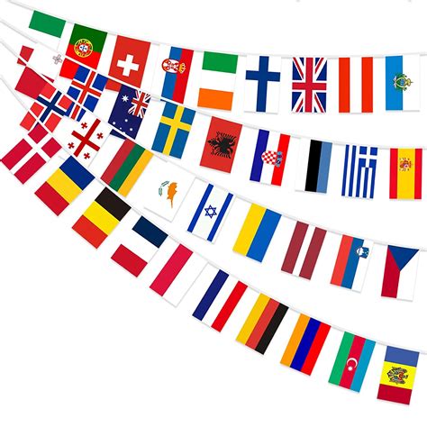 AhfuLife 2023 Eurovision Flag Bunting Party Decorations 37 National