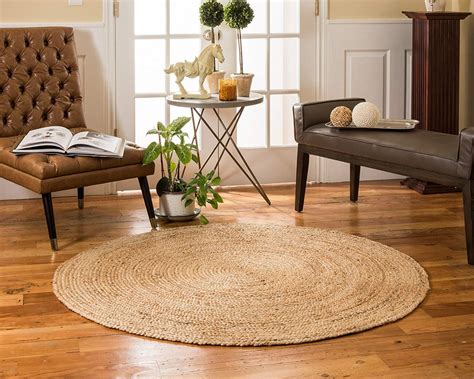 Round Jute Rug For Outdoor Indoor Braided Jute Rug Natural Etsy