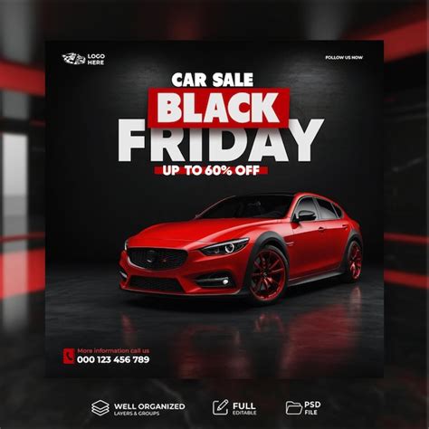 Premium Psd Black Friday Car And Automotive Super Sale Social Media