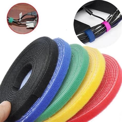 Reusable Fastening Tape Cable Ties Double Side Hook Roll Hook And Loop