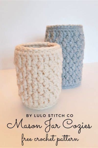 Free Crochet Pattern Mason Jar Cozies · Free Crochet Patterns