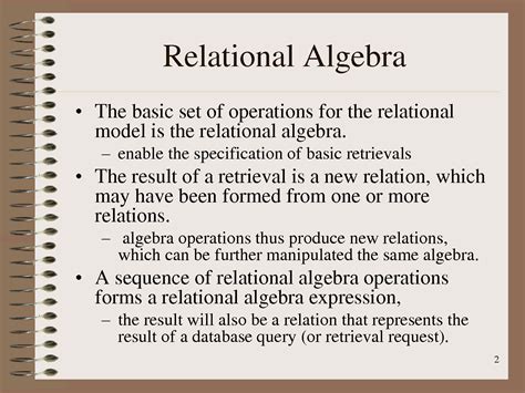 SOLUTION: Relational Algebra Presentation - Studypool