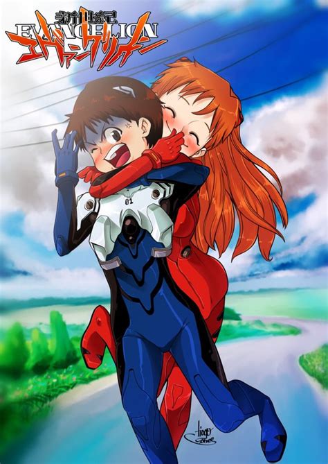 Fanart Shinji E Asuka Neon Genesis Evangelion Evangelion Asuka