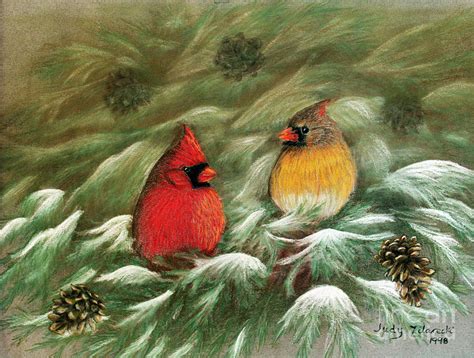 Winter Cardinal Painting at PaintingValley.com | Explore collection of ...