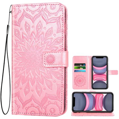 Case For Iphone 11 Genuine Leather Flip Wallet Case Cover With Stand For Men And Women