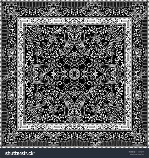 Black Paisley Bandana Muster Stock Vektorgrafik Lizenzfrei