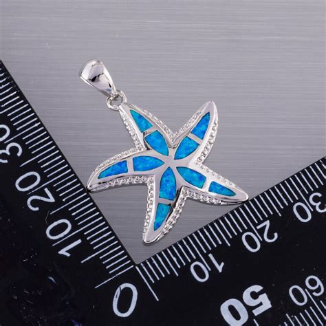 Starfish Ocean Blue Fire Opal Cz Silver Jewelry Necklace Pendant Ebay