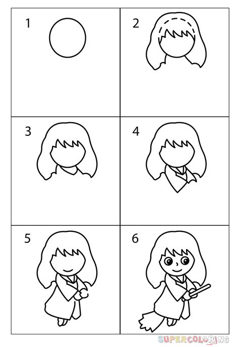 How To Draw Chibi Hermione Free Printable Puzzle Games