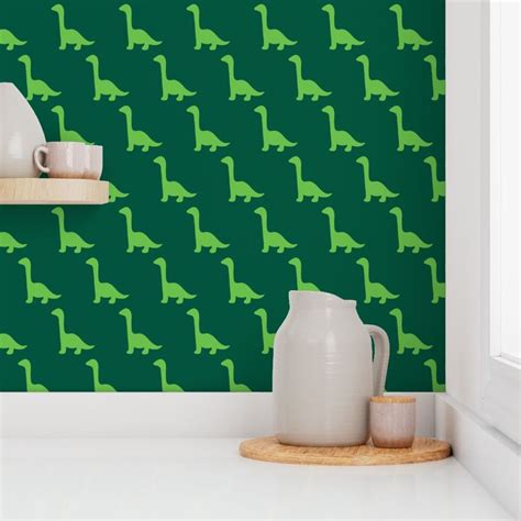 Green Dino Wallpaper | Spoonflower