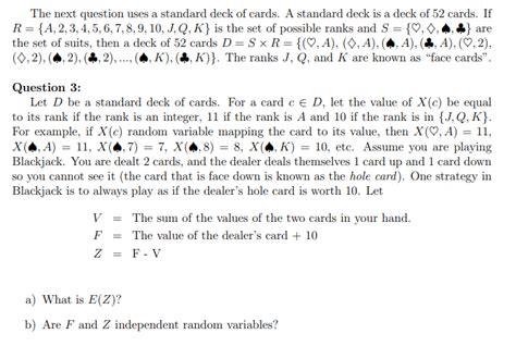 Solved The next question uses a standard deck of cards. A | Chegg.com