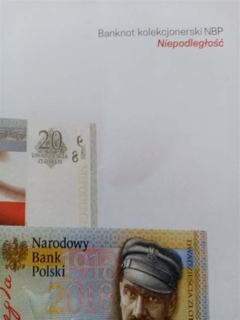 Folder do banknotu 20zl Niepodległość w j Polskim Sosnowiec Kup