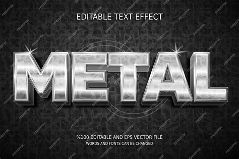 Premium Vector Editable Text Effect Shiny Silver Style Metal Text