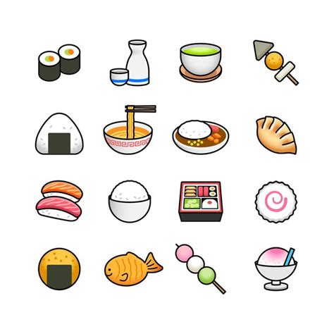 Premium Vector Japanese Food Icon Set Vector Illustration