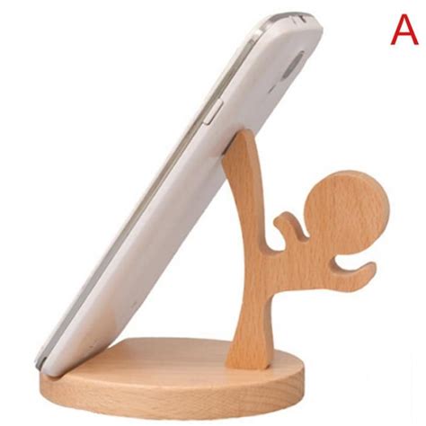 Support de bureau en bois pour téléphone portable berceau pour